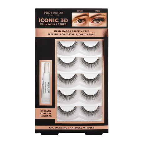 PROFUSION COSMETICS | Iconic 3D Faux Mink Lashes 5 Pair, Oh Darling