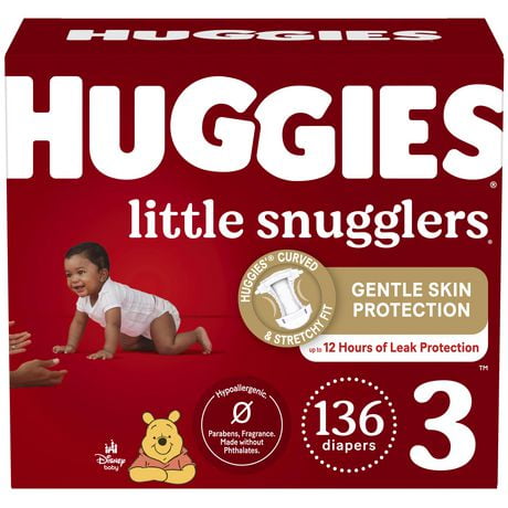Couches pour bébés Huggies Little Snugglers, Emballage Mega Colossal Tailles: N-6 | 168-84 Unités
