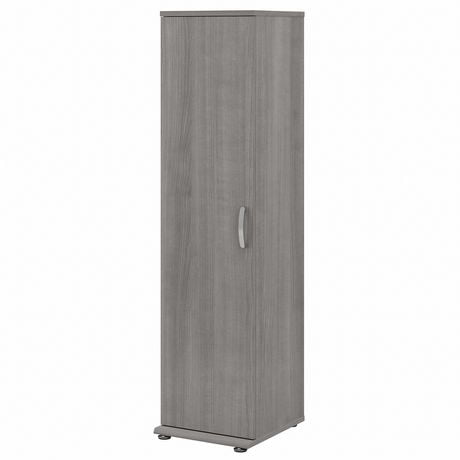 Grande armoire étroite avec porte et tablettes Universal de Bush Business Furniture, gris platine