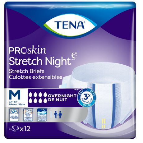 Culottes de nuit ajustables extensibles TENA PROskin Moyen 12ct. Protéger contre les fuites.