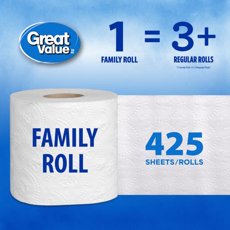 Great Value, Ultra Soft Toilet Paper, 30 Family equal 100 rolls ...