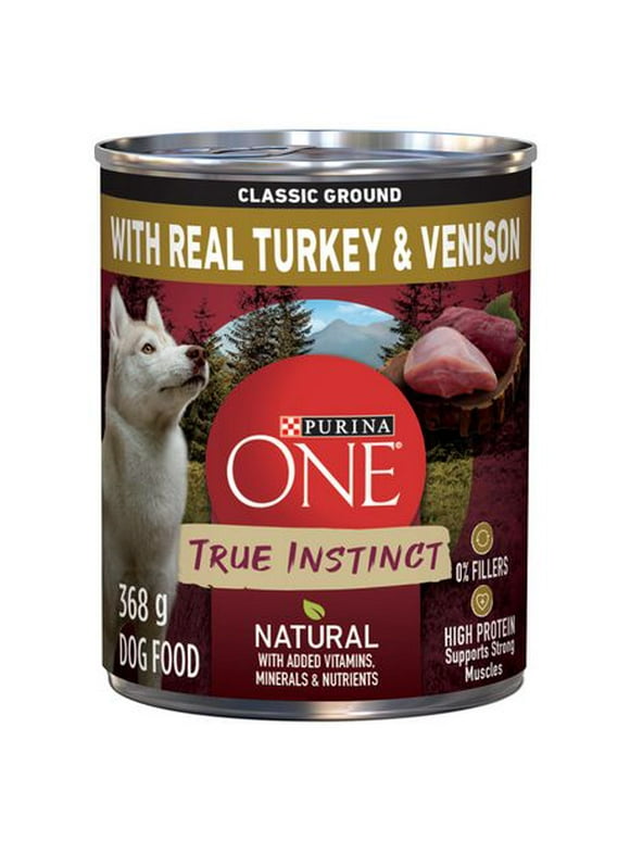 Purina ONE True Instinct Classic Ground Turkey & Venison, Wet Dog Food 368 g, 368 g