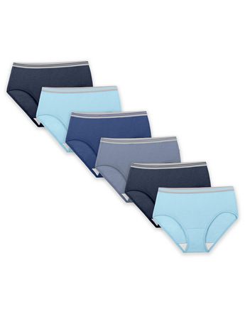 Fruit of the Loom Women's Heather Low Rise Briefs, 6-Pack, Sizes 5-9 