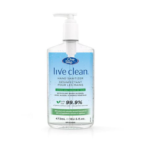 Live Clean One Step Hand Sanitizer with Aloe, 473 mL, Hand Sanitizer