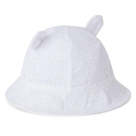 white eyelet sun hat baby girl