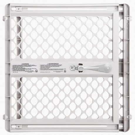 North States Pressure or Hardware-Mount Plastic Supergate Classic Baby or Pet Gate - Light Grey, 26"H x 26"-42"W