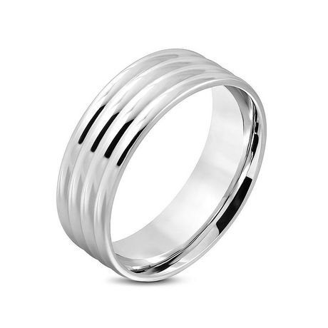 Pure316 Women s 8 mm Grooved Comfort Fit Flat Wedding  Band  