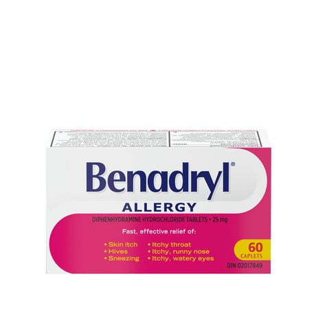 Benadryl Allergy Medicine, 25mg, 60 Caplets