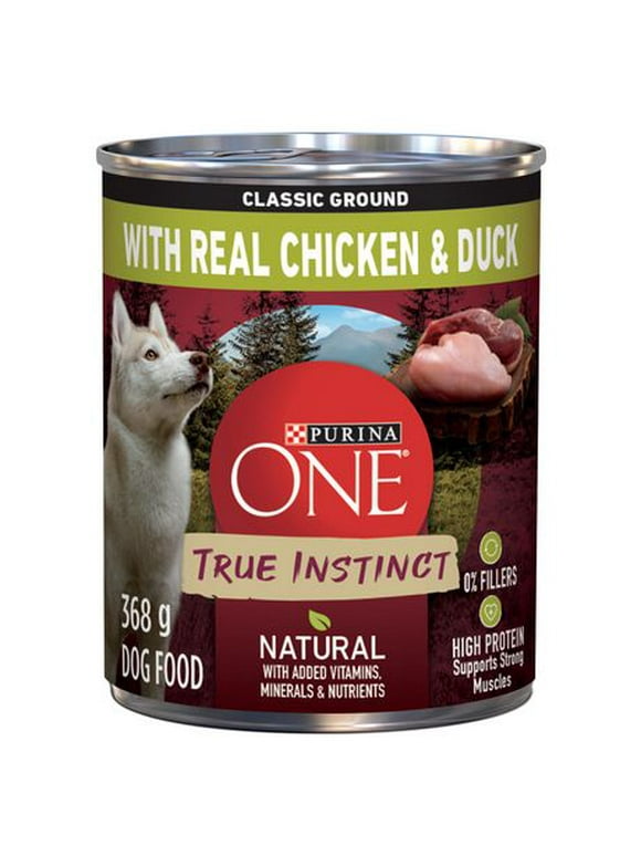 Purina ONE True Instinct Classic Ground Chicken & Duck, Wet Dog Food 368 g, 368 g