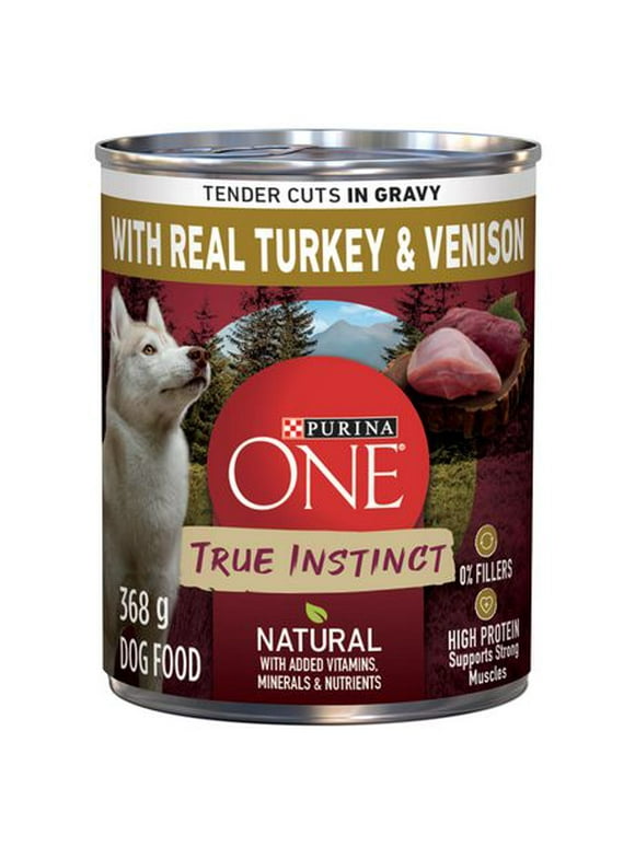 Purina ONE True Instinct Tender Cuts in Gravy Turkey & Venison, Wet Dog Food 368 g, 368 g