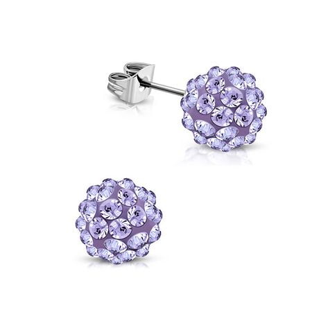Bellitia Jewelry Donna Bianco Bling Disco Ball Shamballa Orecchini in Argento Sterling 925 Orecchini Pendenti, Orecchini Anallergici Zirconi Simulato Diamante Cristallo Sfera, Style Hook, 6MM 8MM 10MM