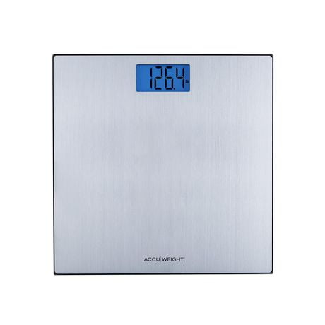 Accuweight Stainless Steel on Tempered Glass Digital Scale, Model BS0031LSS, Blue Backlight
