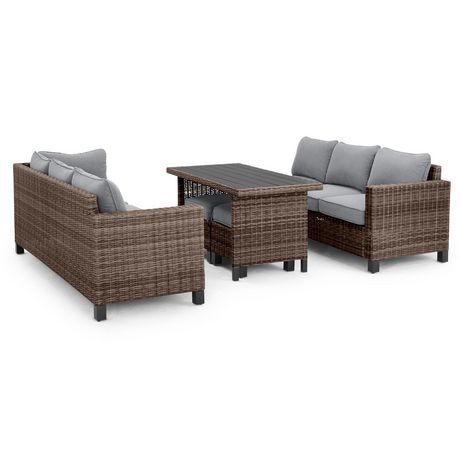 Brookbury All Weather Wicker Sofa Sectional Patio Dining Set - Patio