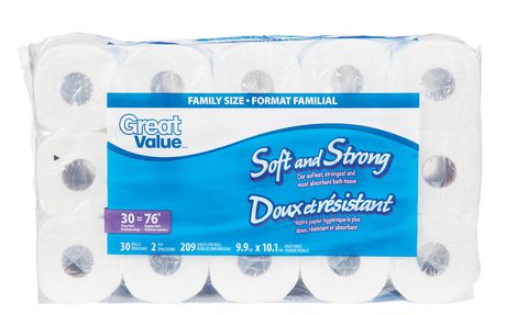 Great Value Bathroom Tissue 30=76 rolls | Walmart Canada
