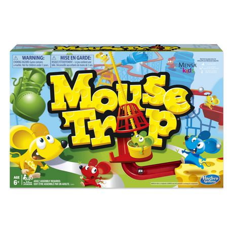 Mouse Trap Board Game, Includes Coloring and Activity Booklet for Kids Ages 6 and Up, Pre-School Game For 2-4 Players