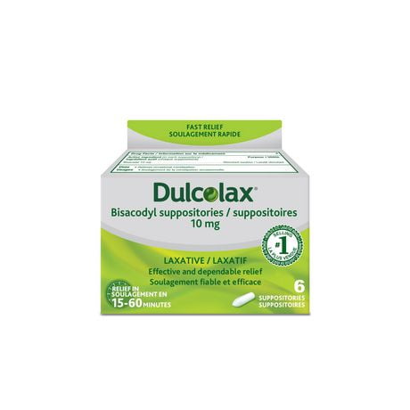 Dulcolax 10 MG Suppositories 6 CT - Bisacodyl Active Ingredient ...