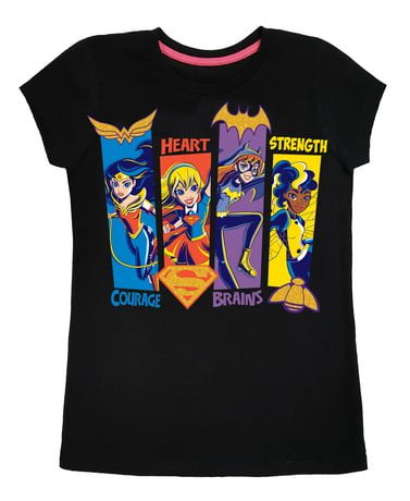 Supergirl Batgirl Wonder Woman Three of A Kind Hot Pink Regular Fit Short Sleeve Shirt 2X Large