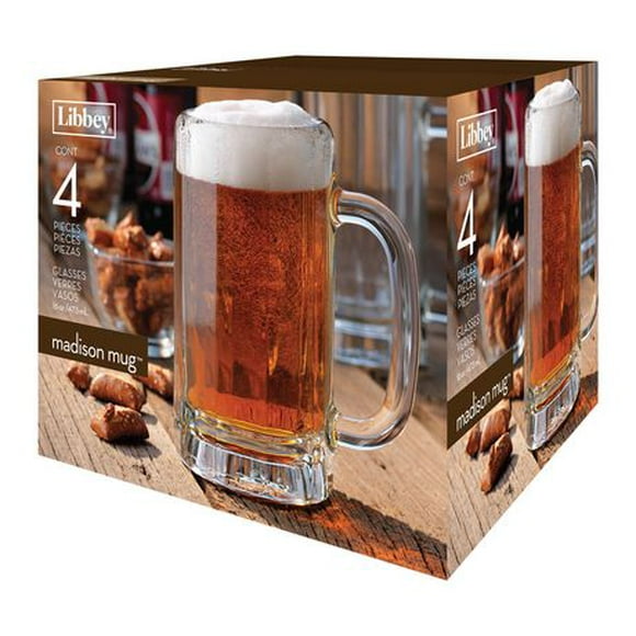 Libbey Madison Beer Mug Set - 4 Pieces, 20oz./473 ml capacity