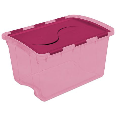 Sterilite 45L Hinged Lid Storage Box- Pink | Walmart Canada