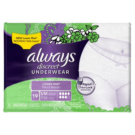 Always Women's Discreet RapidDry+ OdourLock Incontinence Underwear ...