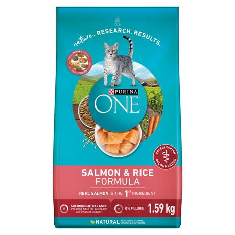Purina ONE Salmon & Rice, Dry Cat Food, 1.59-7.2 kg