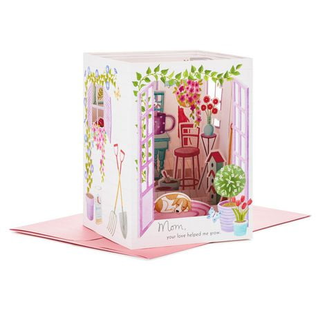 Hallmark Paper Wonder 3D Pop Up Mothers Day Card for Mom (Greenhouse)