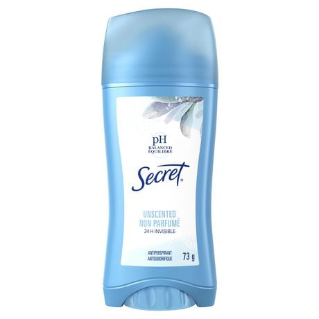 Secret Invisible Solid Antiperspirant and Deodorant, Unscented, 73 g, Unscented