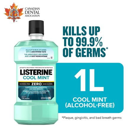 Listerine Zero Mild Mint Antiseptic Mouthwash, Alcohol Free, 1 L