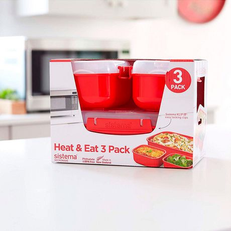 Sistema Microwave Heat & Eat, 3 Pack, Red | Walmart Canada