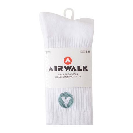 Lot de 3 paires de chaussettes Airwalk pour filles paquet de 3 chaussettes Airwalk Works pour filles.