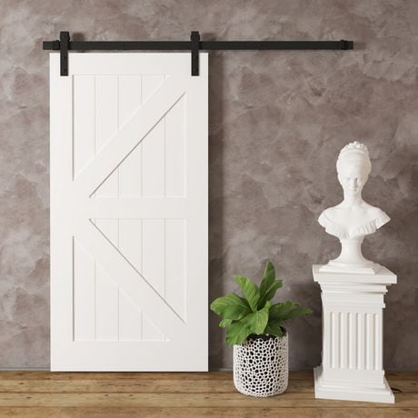 Urban Woodcarft Manhattan Sliding Solid Wood Barn Door White Urban Woodcarft Manhattan Sliding Solid Wood Barn Door White Image 1 Of 5