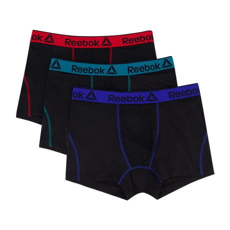 Reebok Men's Underwear 3 Pack Performance Short Length Boxer Briefs