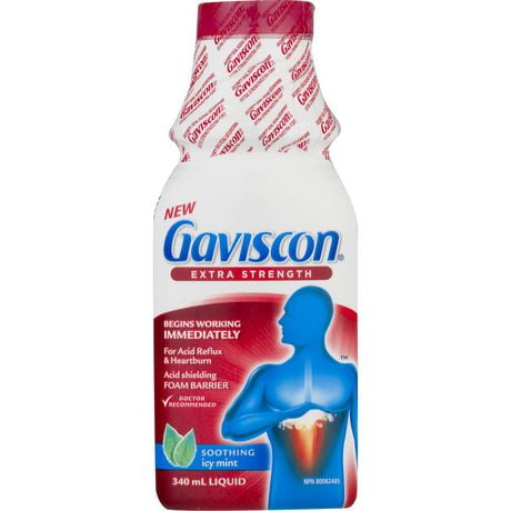 Gaviscon Extra Strength Liquid Soothing Icy Mint, 340 ML