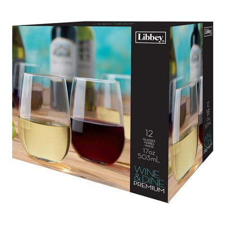Ensemble de verres haut de gamme à vin sans pied de Libbey Glass