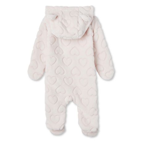 Combinaison D Hiver En Peluche Avec Capuchon George Pour Bebes Filles Walmart Canada