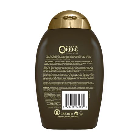 shampoo hair coarse shea ogx frizz smooth thick soft moisture defy