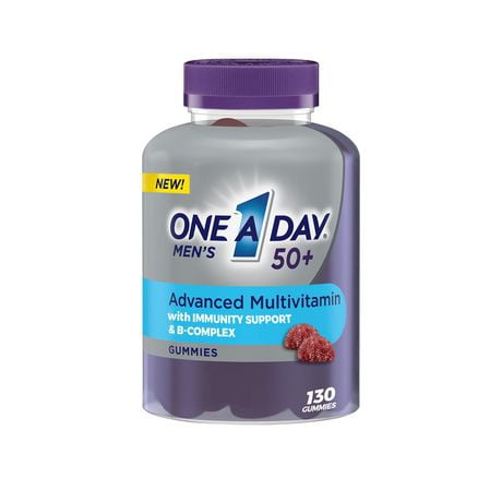 One A Day Men 50 Plus Multivitamin Gummies- Advanced Multivitamin Gummy with Brain Function & Immunity Support, Formulated with Vitamins & Minerals for Men 50+, 130 Gummies