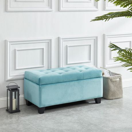 Modern Velvet Storage Ottoman In Teal Canada Modern Velvet Storage Ottoman In Teal, Turquoise Velvet Storage Ottoman