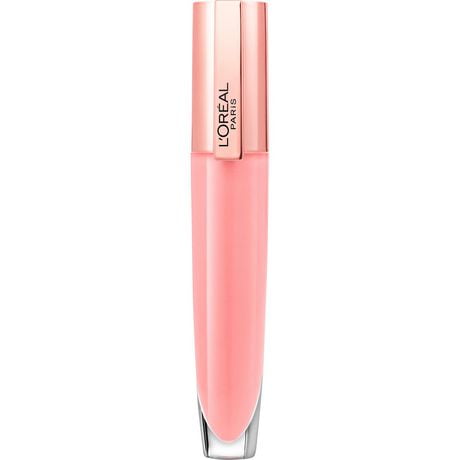 L'Oreal Paris Glow Paradise Balm-in-Gloss, Lip Balm, Non-Sticky Liquid Lip Balm with Pomegranate Extract & Hyaluronic Acid for Sensitive Lips, Dermatologist Tested, Porcelain Petal, 0.23 fl. oz., Balm-in-gloss