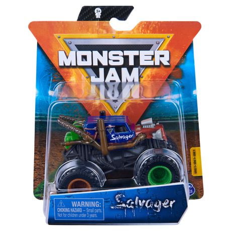 Monster Jam, Official Salvager Truck, Die-Cast Vehicle, Wreckless Trucks Series, 1:64 Scale