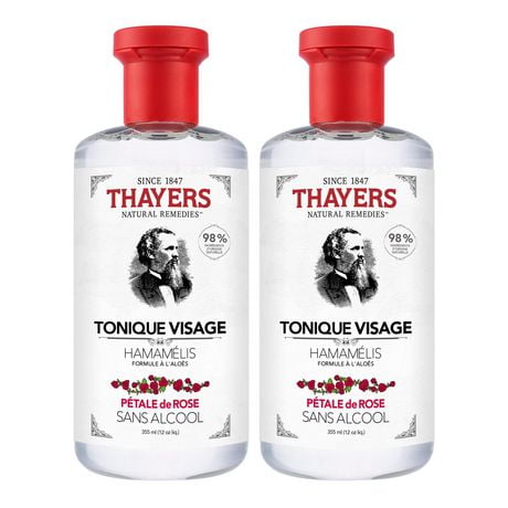 THAYERS Alcohol-Free Witch Hazel Rose Petal Face Toner with Aloe Vera, Duo Pack, (2 x 355mL)