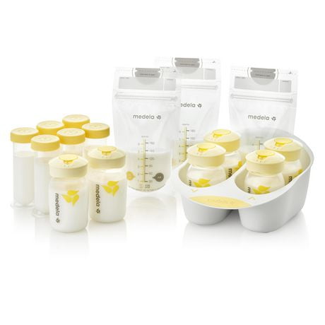 Medela Breast Milk Storage Solution Set, Breastfeeding Supplies & Containers, Breastmilk Organizer, Made Without BPA, Storage Solution