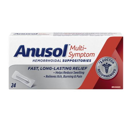 Anusol Multi-Symptôme Suppositoires pour Soulager la Douleur Hémorroïdaire 24 Suppositoires