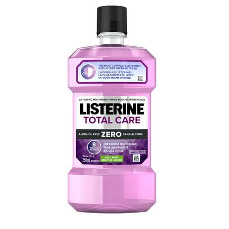 Listerine Total Care Zero Mild Mint Antiseptic Mouthwash, Alcohol Free, 250 mL