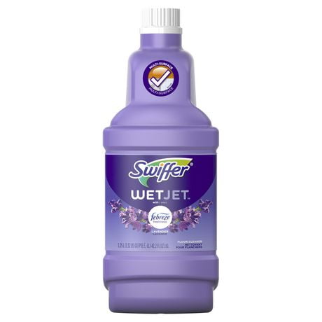 Swiffer WetJet Spray Mop Multi-Purpose and Hardwood Liquid Floor Cleaner Refill, Lavender Vanilla & Comfort, 1.25L