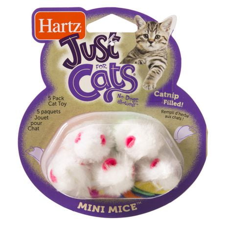 Jouet pour chats Mini mice en paq. de 5 Just For Cats de Hartz Jouet d'herbe à chat
