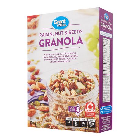 Great Value Raisin, Nut, & Seeds Granola | Walmart Canada