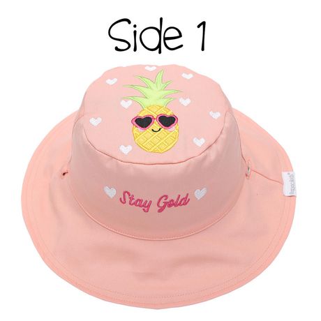 Flapjackkids Chapeau De Soleil Reversible Pour Bebes Enfants Et Petites Flamant Rose Et Ananas Upf 50 Walmart Canada