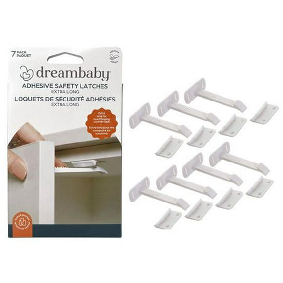 Dreambaby® Adhesive Latches - Extra Long - 7pk, Strong & Easy to Install!