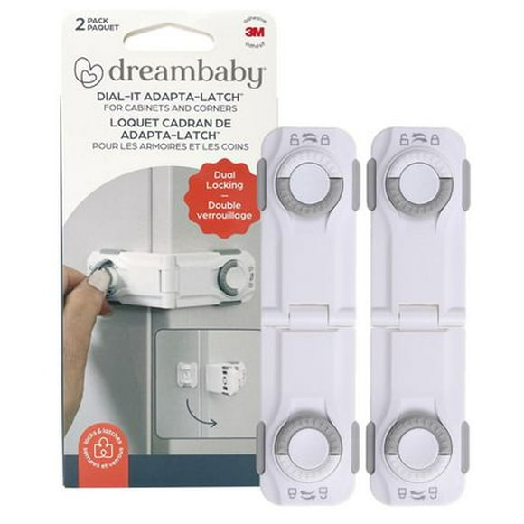 Dreambaby® Dial-It Adapta™ Angle Lock - 2pk, Super Strong Safety Locks!